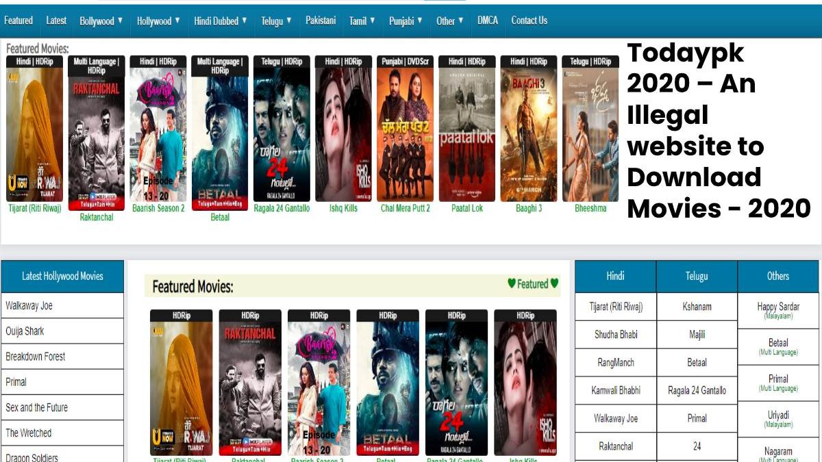 Todaypk 2020: illegal Website to Download Bollywood and Telugu Movies in Hd Todaypk Movies