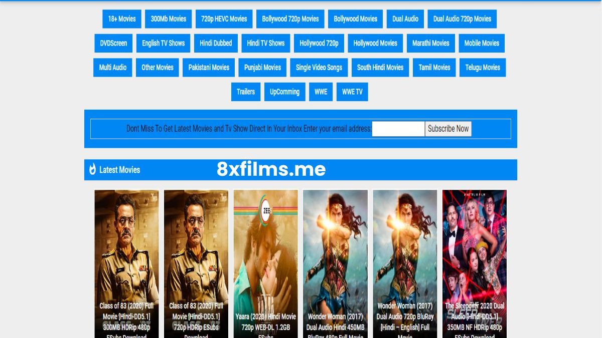 What is 8xfilms.me? – Watch and Download Hollywood, Bollywood  Movies Online